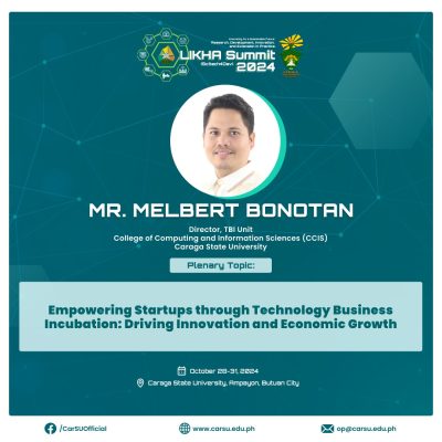 Mr. Melbert Bonotan’s plenary session will be on October 28, 2024